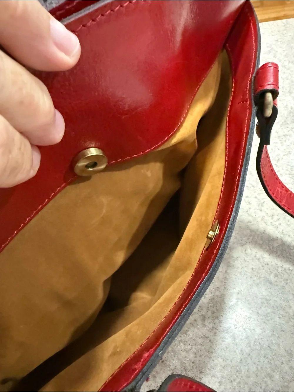 Patricia Nash Red Floral Leather Tassel Shoulder Bag